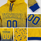 Custom Stitched Royal Gold Fade Fashion Sports Pullover Sweatshirt Hoodie detail