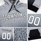 Custom Stitched Gray White-Black Fade Fashion Sports Pullover Sweatshirt Hoodie detail