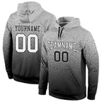 Custom Stitched Gray White-Black Fade Fashion Sports Pullover Sweatshirt Hoodie photo 1
