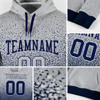 Custom Stitched Gray Navy Fade Fashion Sports Pullover Sweatshirt Hoodie detail