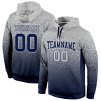 Custom Stitched Gray Navy Fade Fashion Sports Pullover Sweatshirt Hoodie photo 1