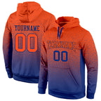 Custom Stitched Royal Orange Fade Fashion Sports Pullover Sweatshirt Hoodie photo 1