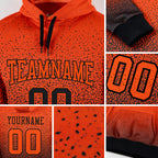 Custom Stitched Black Orange Fade Fashion Sports Pullover Sweatshirt Hoodie detail