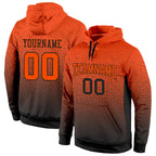 Custom Stitched Black Orange Fade Fashion Sports Pullover Sweatshirt Hoodie photo 1