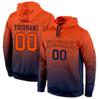 Custom Stitched Navy Orange Fade Fashion Sports Pullover Sweatshirt Hoodie photo 1