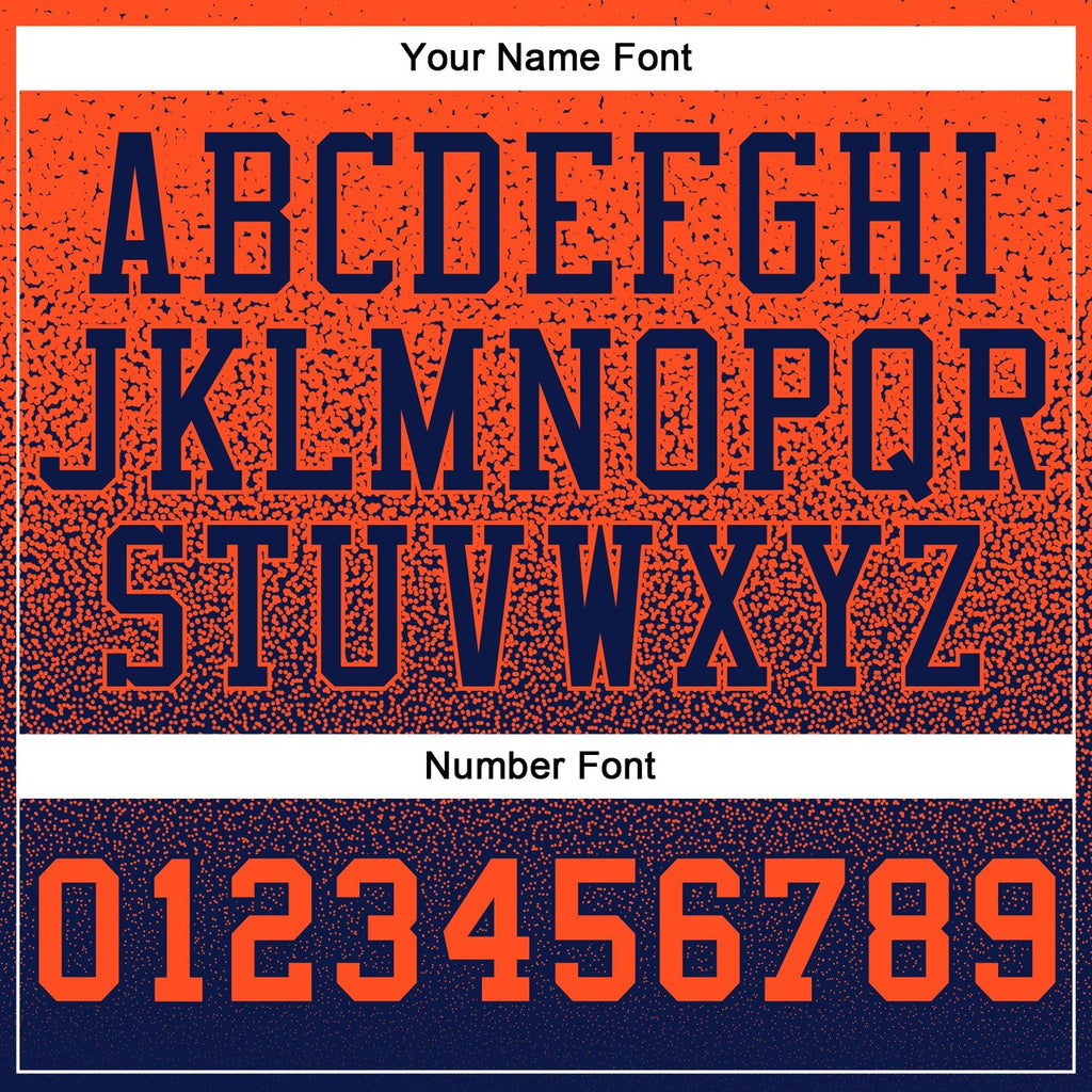 Custom Stitched Navy Orange Fade Fashion Sports Pullover Sweatshirt Hoodie photo 3