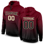Custom Stitched Crimson Black-Cream Fade Fashion Sports Pullover Sweatshirt Hoodie