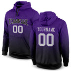 Custom Stitched Black Purple-Gray Fade Fashion Sports Pullover Sweatshirt Hoodie