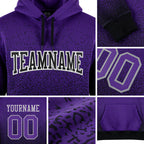 Custom Stitched Black Purple-Gray Fade Fashion Sports Pullover Sweatshirt Hoodie detail