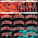 Custom Figure Aqua-Red Round Neck Sublimation Basketball Uniform Jersey photo 2
