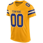 Custom Gold Royal-White Mesh Authentic Football Jersey photo 2