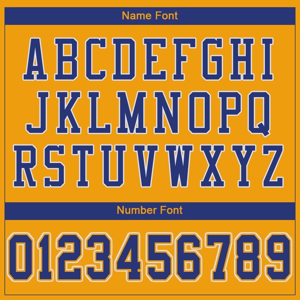 Custom Gold Royal-White Mesh Authentic Football Jersey photo 4