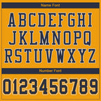 Custom Gold Navy-White Mesh Authentic Football Jersey photo 4