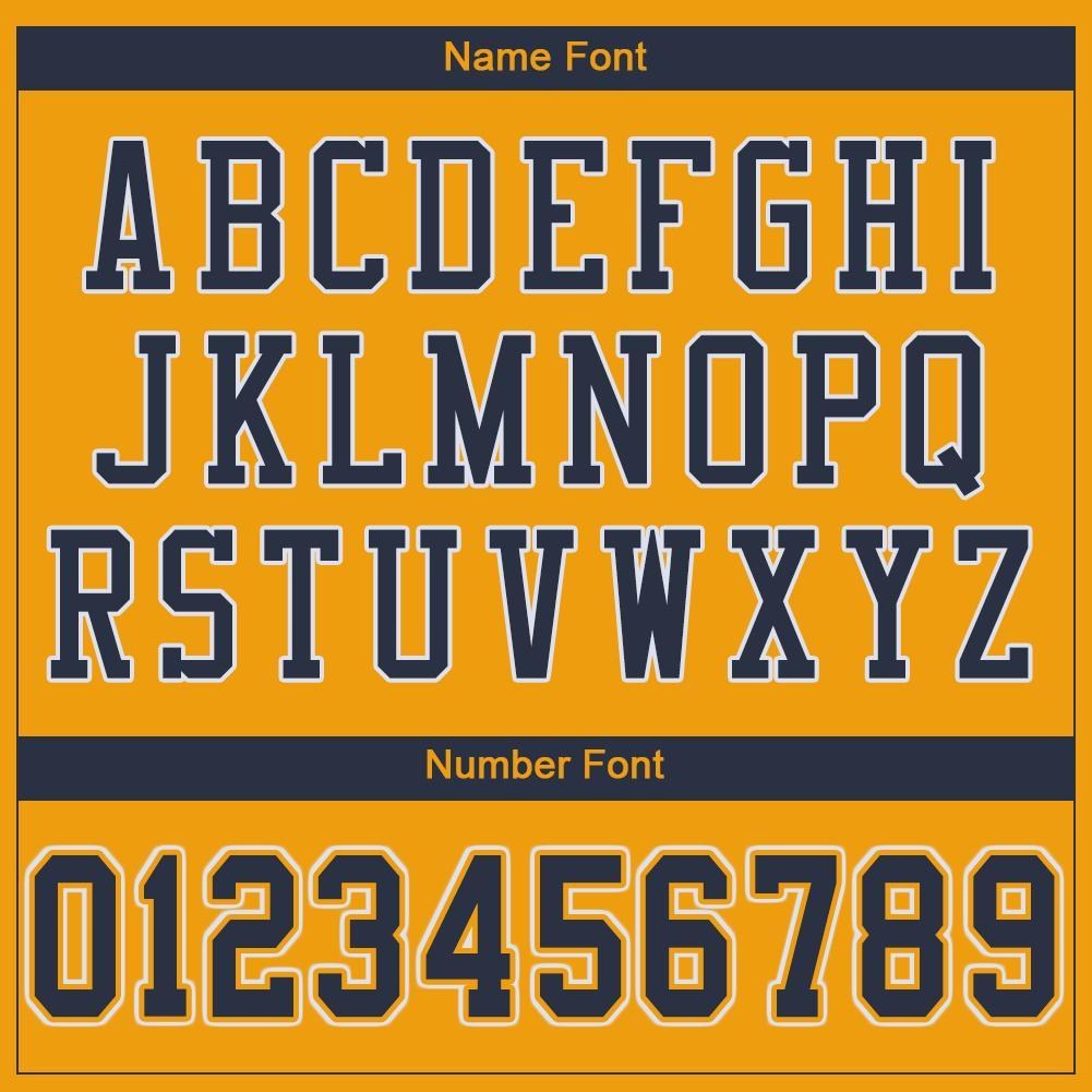 Custom Gold Navy-White Mesh Authentic Football Jersey photo 4