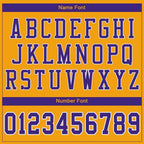 Custom Gold Purple-White Mesh Authentic Football Jersey photo 4