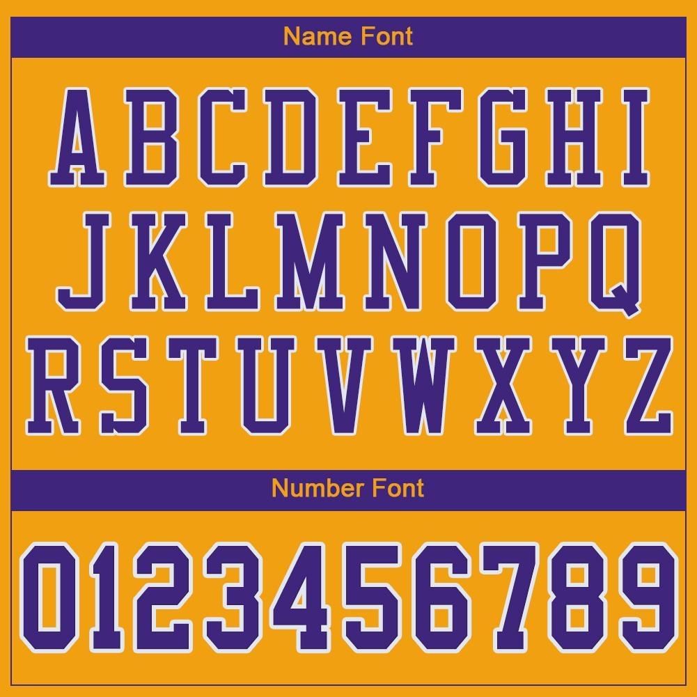Custom Gold Purple-White Mesh Authentic Football Jersey photo 4