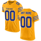 Custom Gold Royal-White Mesh Authentic Football Jersey