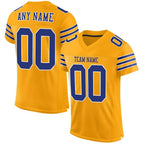Custom Gold Royal-White Mesh Authentic Football Jersey photo 1