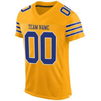 Custom Gold Royal-White Mesh Authentic Football Jersey photo 2
