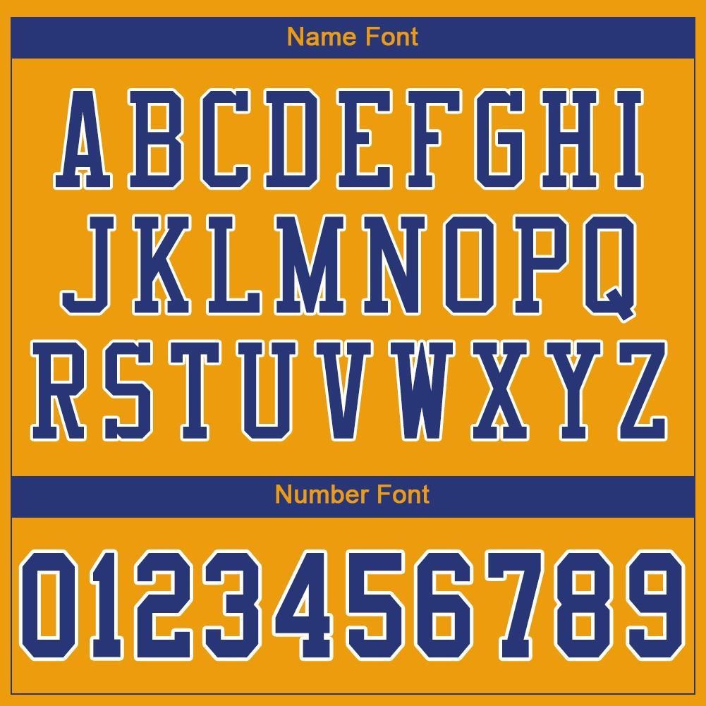 Custom Gold Royal-White Mesh Authentic Football Jersey photo 4