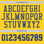 Custom Gold Royal-White Round Neck Rib-Knit Basketball Jersey photo 2