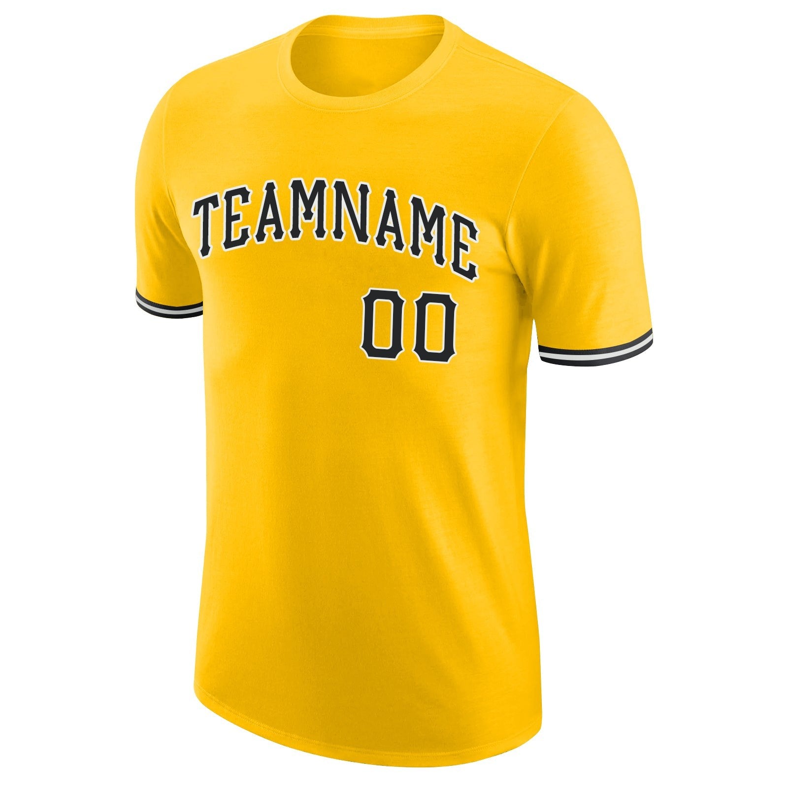 Custom Gold Black-White Performance T-Shirt photo 4