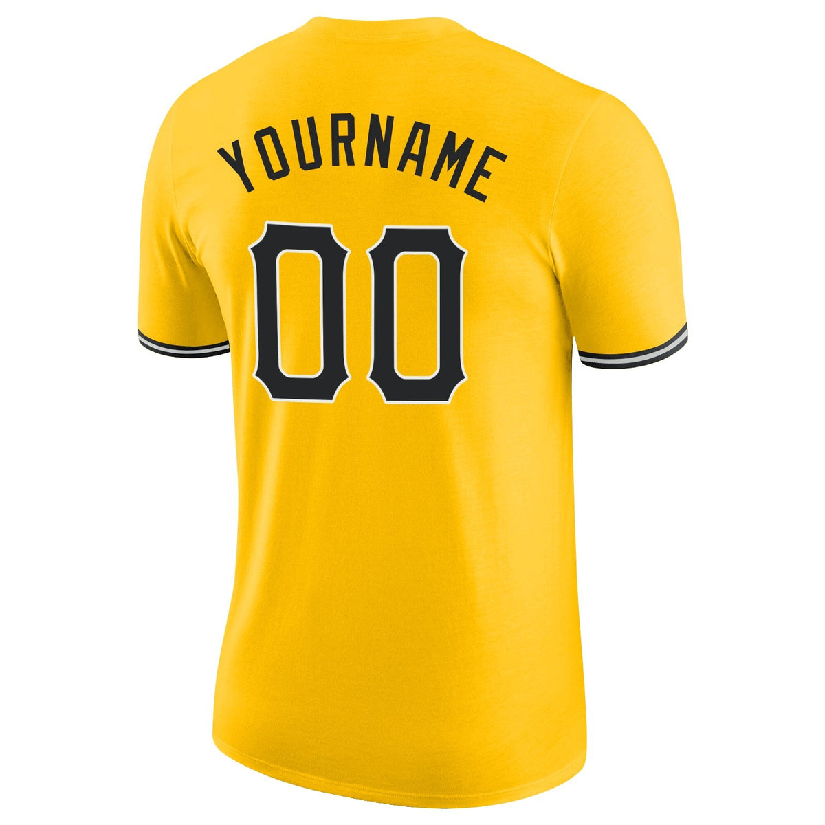 Custom Gold Black-White Performance T-Shirt photo 5