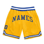 Custom Gold Royal-White Authentic Throwback Basketball Shorts photo 1