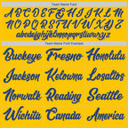 Custom Gold Royal-White Authentic Throwback Basketball Jersey photo 2