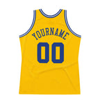 Custom Gold Royal-White Authentic Throwback Basketball Jersey photo 5