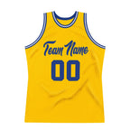 Custom Gold Royal-White Authentic Throwback Basketball Jersey photo 6