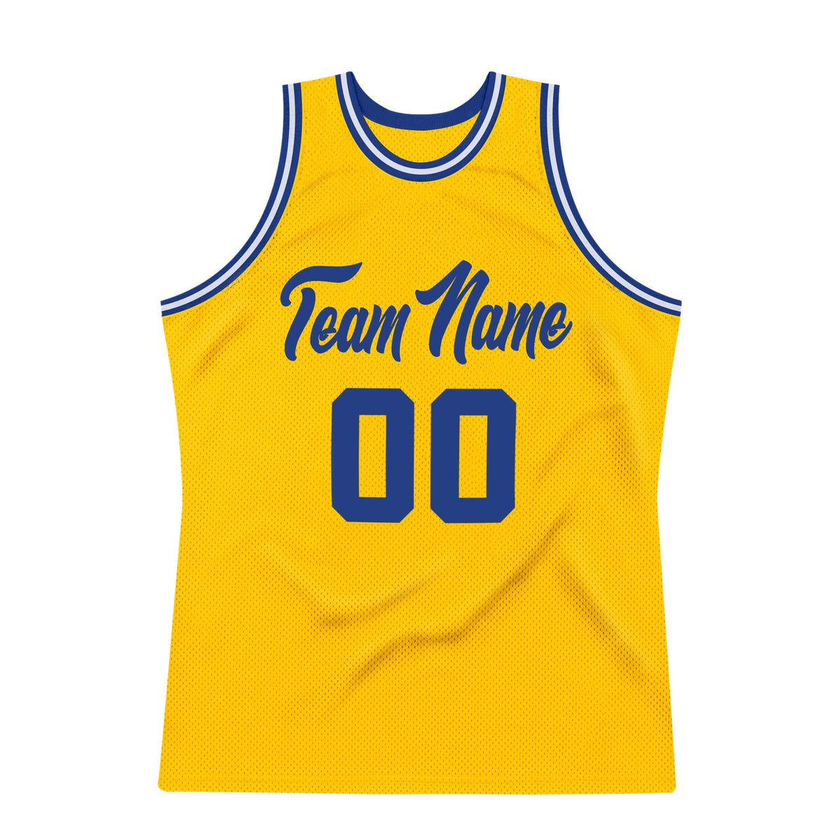 Custom Gold Royal-White Authentic Throwback Basketball Jersey photo 6