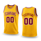 Custom Gold Maroon-White Authentic Throwback Basketball Jersey
