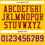 Custom Gold Maroon-White Authentic Throwback Basketball Jersey photo 3