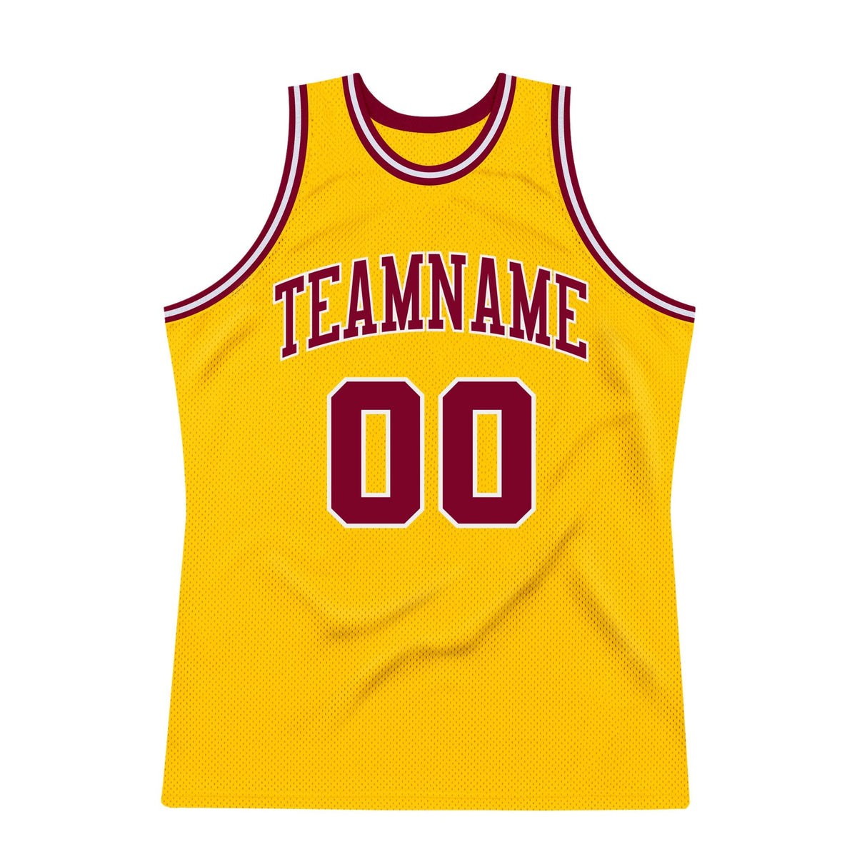 Custom Gold Maroon-White Authentic Throwback Basketball Jersey photo 6