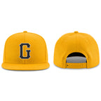 Custom Gold Black-White Stitched Adjustable Snapback Hat