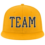 Custom Gold Black-White Stitched Adjustable Snapback Hat photo 2