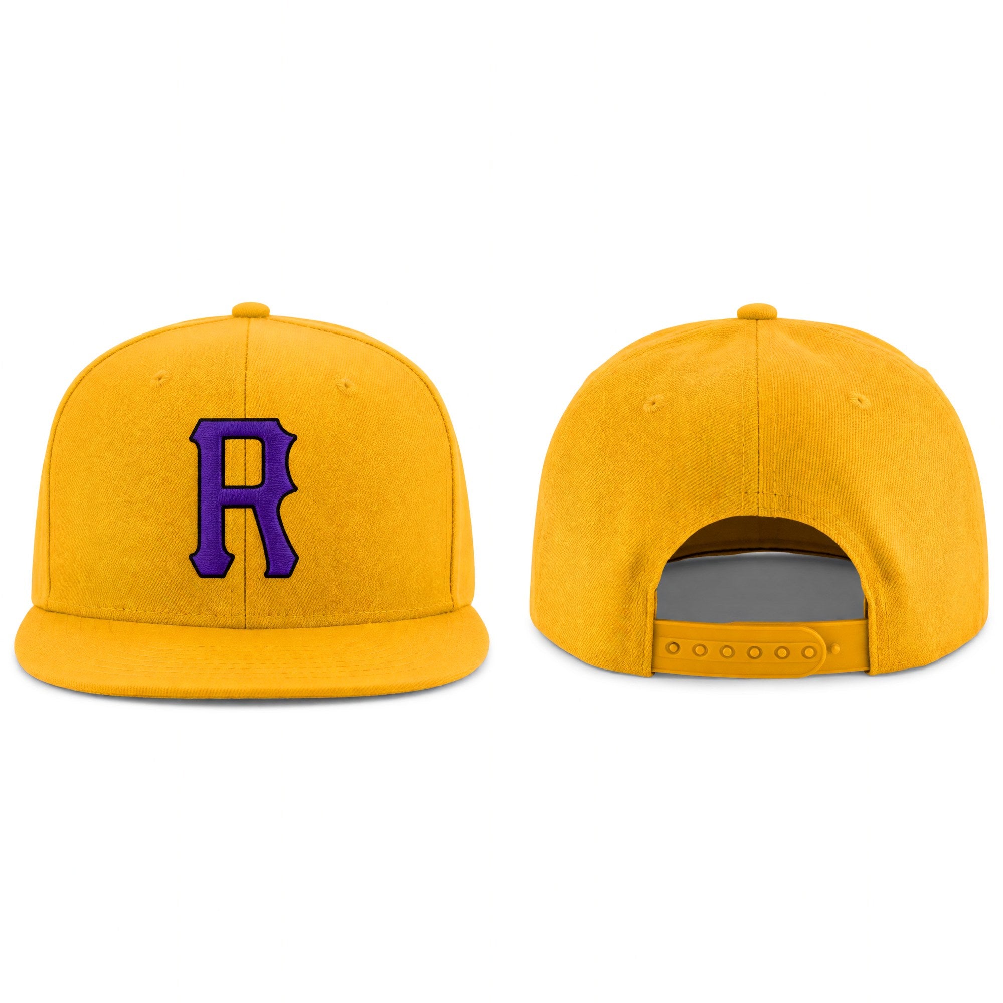 Custom Gold Purple-Black Stitched Adjustable Snapback Hat