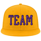 Custom Gold Purple-Black Stitched Adjustable Snapback Hat photo 2