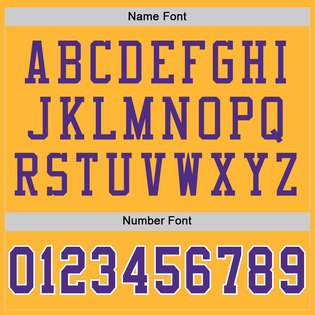 Custom Gold Purple-White Mesh Authentic Throwback Football Jersey photo 3