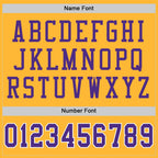 Custom Gold Purple-White Mesh Authentic Throwback Football Jersey photo 3