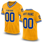 Custom Gold Royal-White Mesh Authentic Throwback Football Jersey