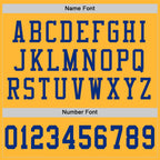 Custom Gold Royal-White Mesh Authentic Throwback Football Jersey photo 3