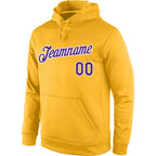Custom Stitched Gold Purple-White Sports Pullover Sweatshirt Hoodie photo 2