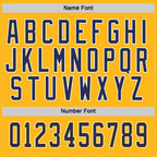 Custom Gold Navy-White Hockey Jersey photo 2
