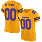 Custom Gold Purple-Black Mesh Authentic Football Jersey photo 1