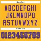 Custom Gold Purple-Black Mesh Authentic Football Jersey photo 3