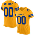 Custom Gold Royal Mesh Authentic Football Jersey photo 1