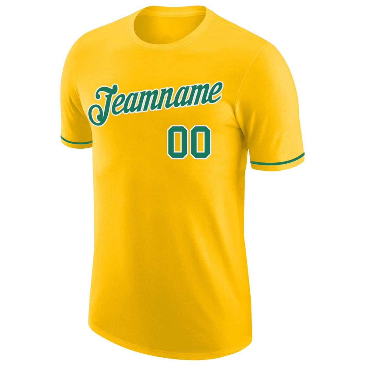 Custom Gold Kelly Green-White Performance T-Shirt photo 4