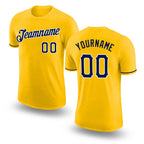 Custom Gold Navy-White Performance T-Shirt